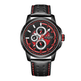 NAVIFORCE ANALOG NF9142 B/R/B QUARTZ MEN'S WATCH - H2 Hub Watches