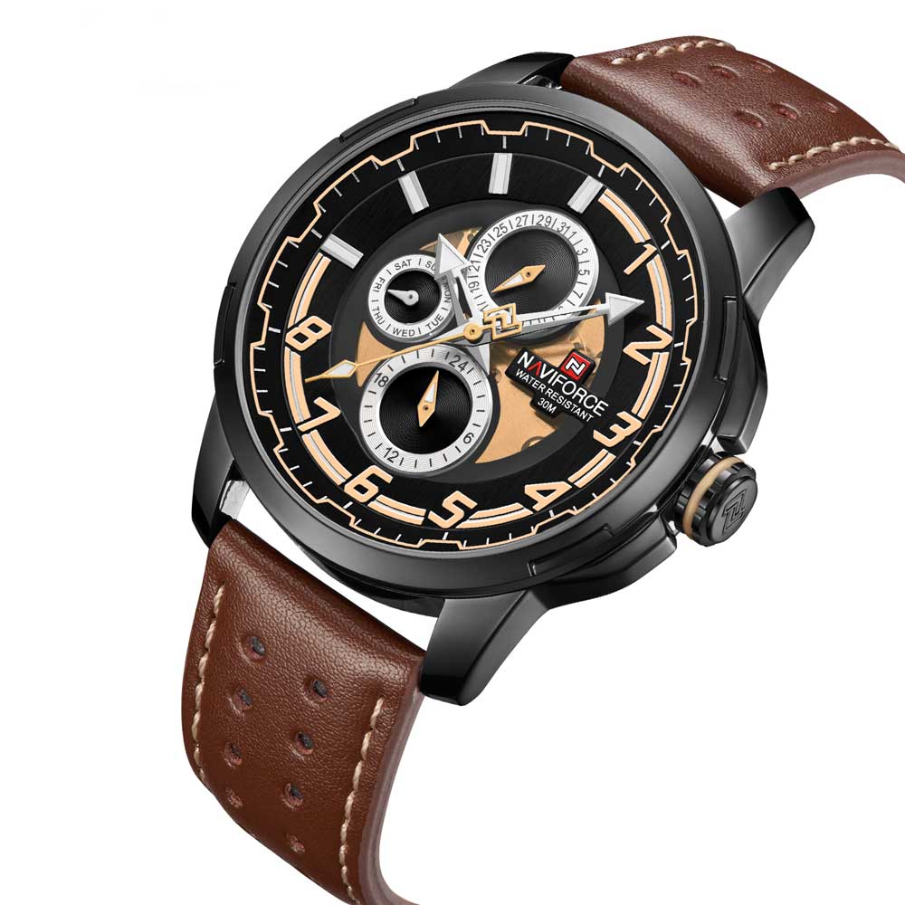 NAVIFORCE NF9142 B/Y/D.BN MEN'S WATCH - H2 Hub Watches
