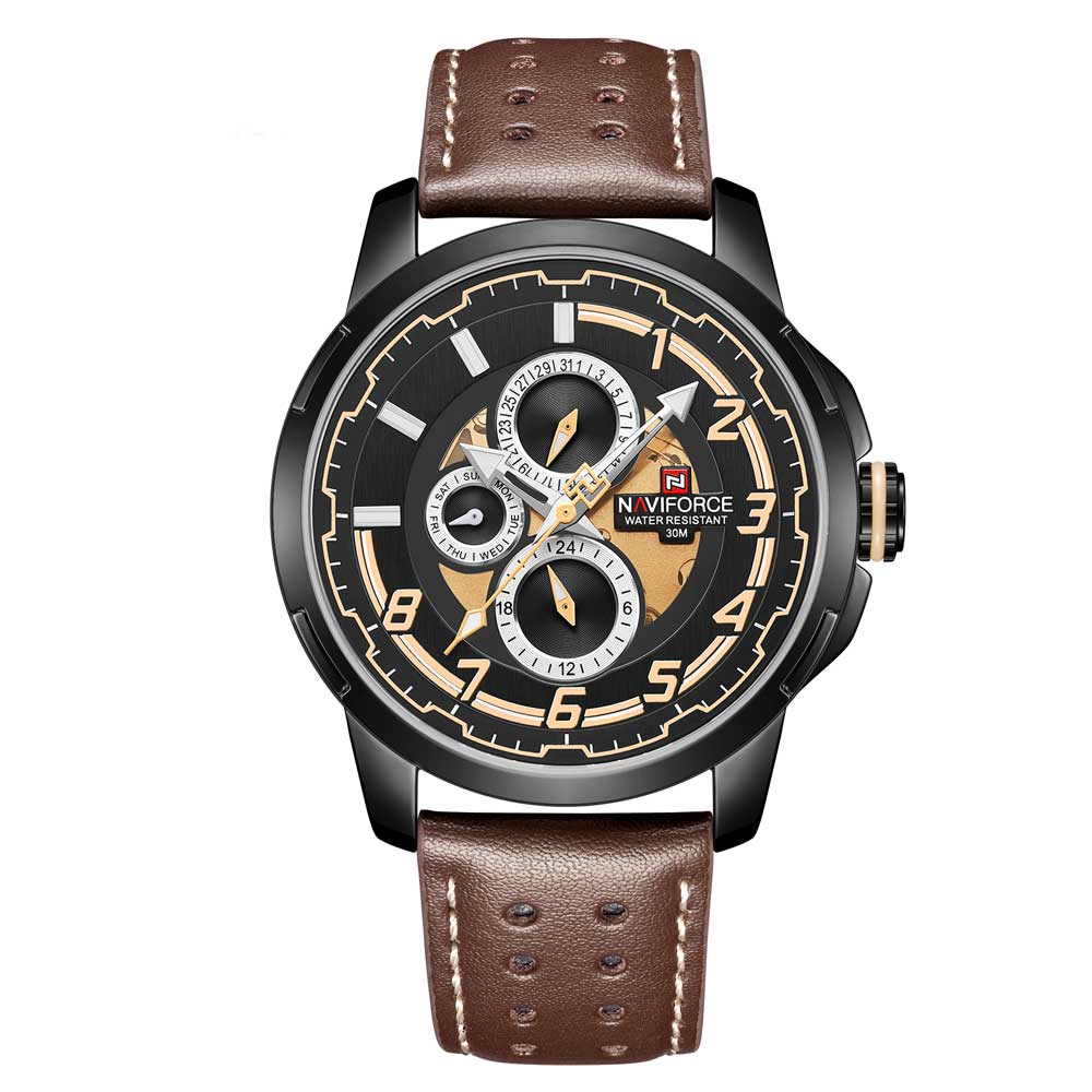 NAVIFORCE NF9142 B/Y/D.BN MEN'S WATCH - H2 Hub Watches