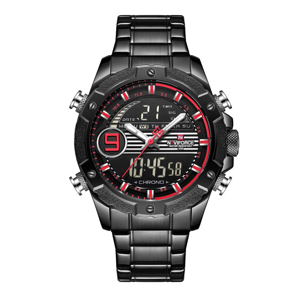 NAVIFORCE NF9146S B/B/R MEN'S WATCH - H2 Hub Watches
