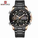 NAVIFORCE NF9146S RG/B BLACK STAINLESS STEEL MEN'S WATCH