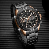 NAVIFORCE NF9146S RG/B BLACK STAINLESS STEEL MEN'S WATCH