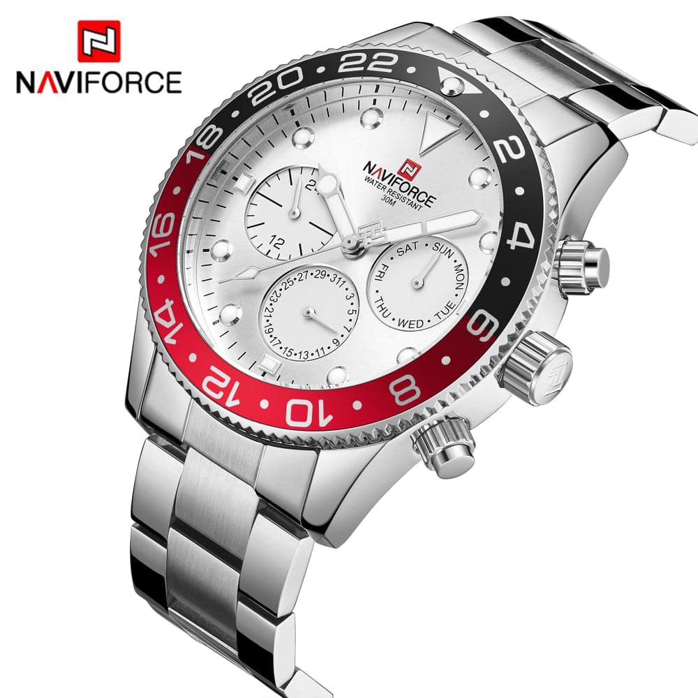 NAVIFORCE NF9147 S/W STAINLESS STEEL MEN'S WATCH - H2 Hub Watches