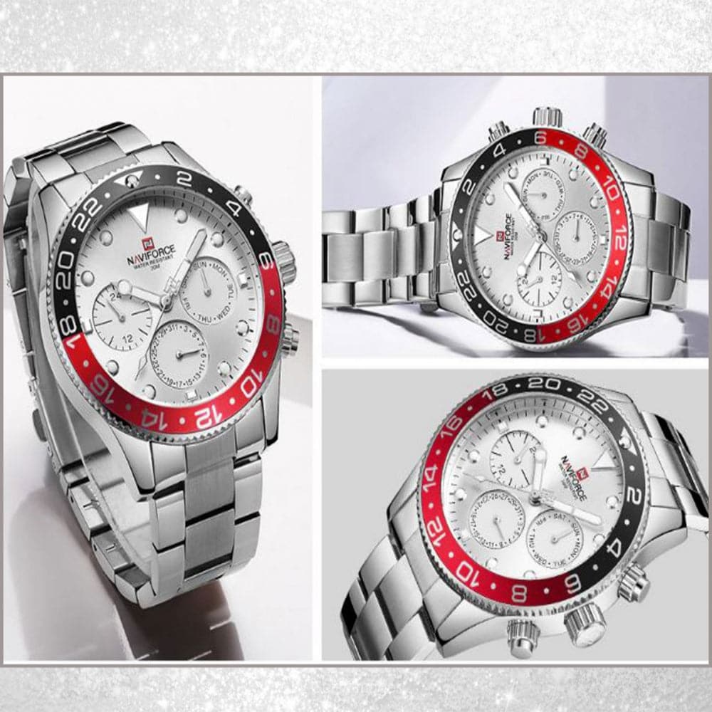 NAVIFORCE NF9147 S/W STAINLESS STEEL MEN'S WATCH - H2 Hub Watches