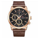 NAVIFORCE NF9148 RG/B/D.BN BROWN LEATHER MEN'S WATCH - H2 Hub Watches