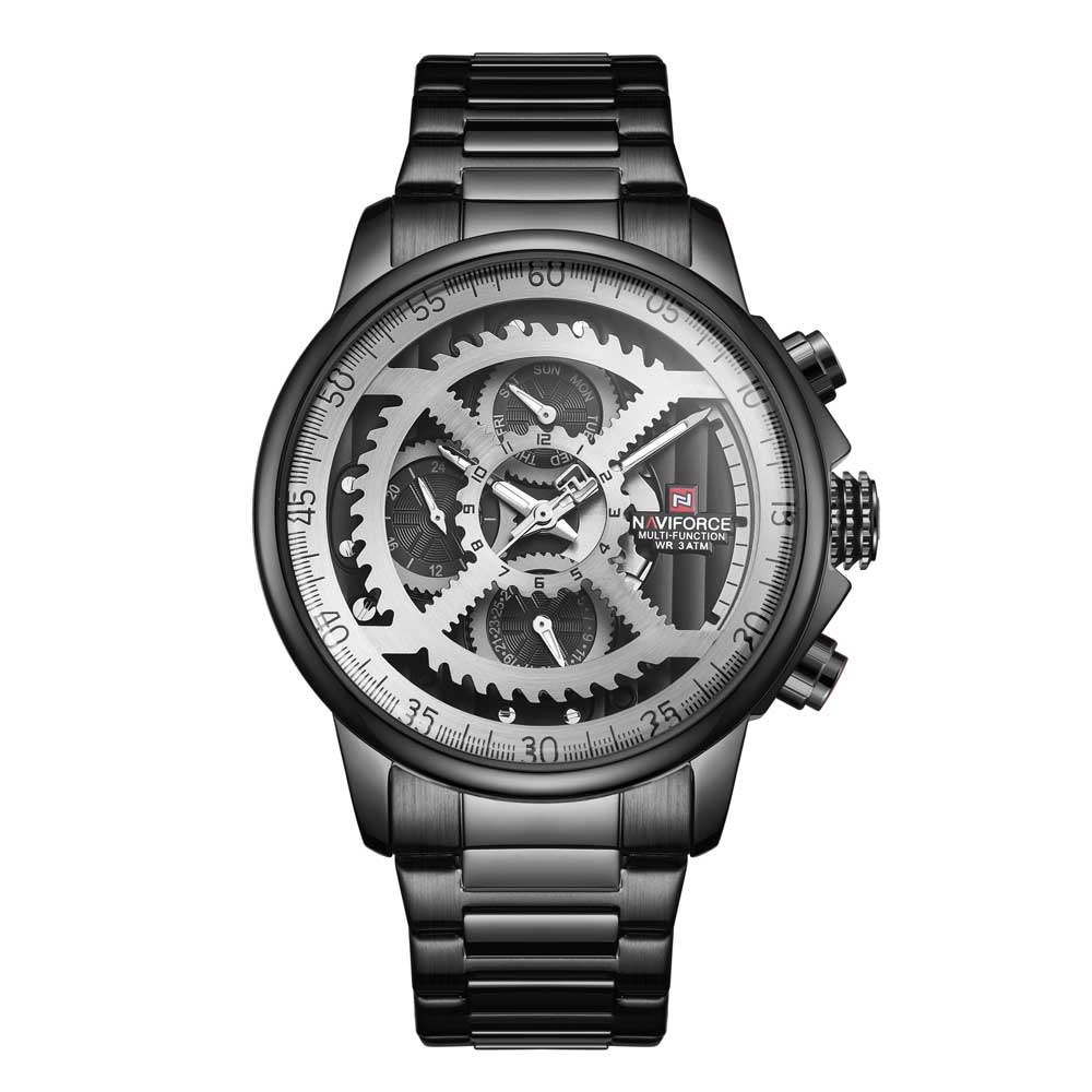 NAVIFORCE CHRONOGRAPH NF9150 B/W/B MEN'S WATCH - H2 Hub Watches
