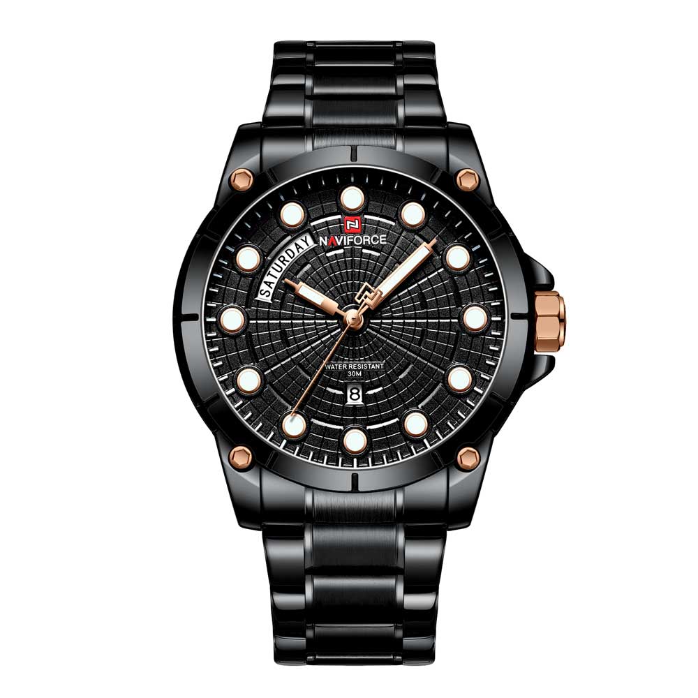 NAVIFORCE ANALOG NF9152 B/B QUARTZ MEN'S WATCH - H2 Hub Watches