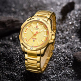 Naviforce Gold Dial Stainless Steel Strap Men Watch NF9161 G/G