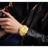 Naviforce Gold Dial Stainless Steel Strap Men Watch NF9161 G/G