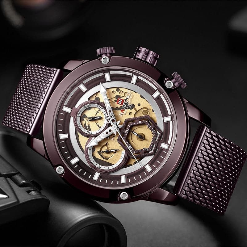 NAVIFORCE ANALOG NF9167 CE/CE STAINLESS STEEL CHRONOGRAPH QUARTZ MEN'S WATCH - H2 Hub Watches