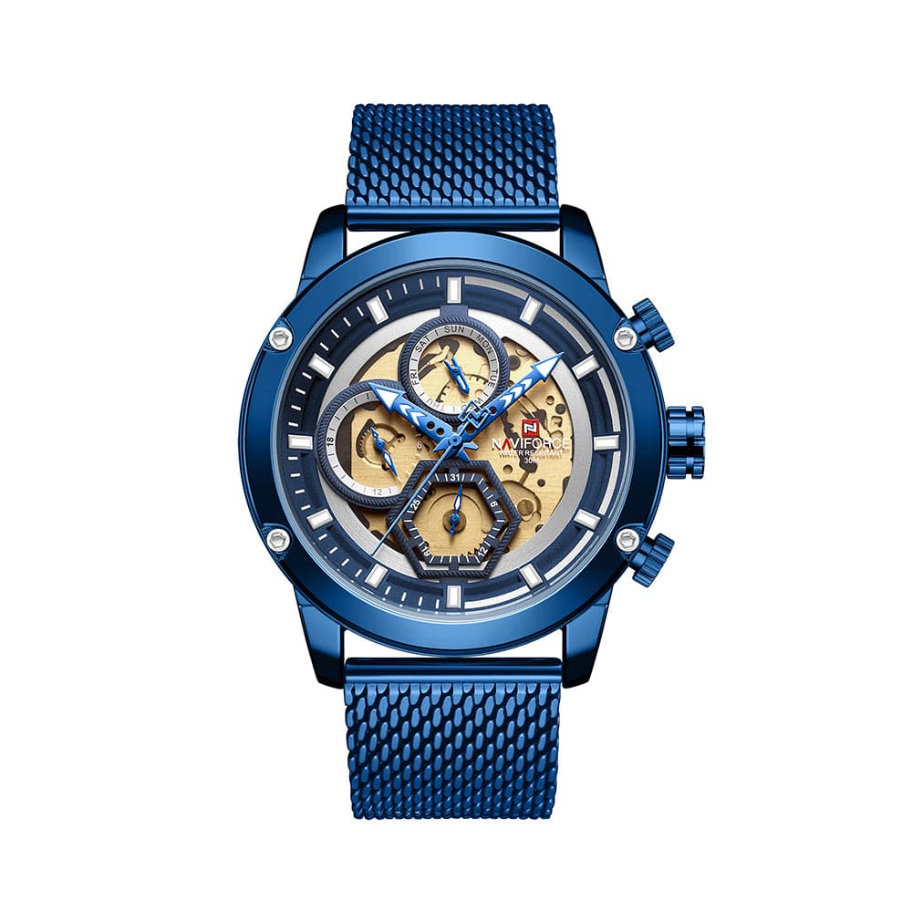 NAVIFORCE ANALOG NF9167 BE/BE STAINLESS STEEL CHRONOGRAPH QUARTZ MEN'S WATCH - H2 Hub Watches
