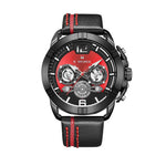NAVIFORCE ANALOG NF9168 B/R/B STAINLESS STEEL CHRONOGRAPH QUARTZ MEN'S WATCH - H2 Hub Watches