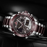 NAVIFORCE NF9171 S/CE/CE COFFEE STRAP MEN WATCH