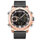 Naviforce Digital Black Milanese Strap Men Watch NF9172S RG/B/B