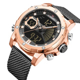 Naviforce Digital Black Milanese Strap Men Watch NF9172S RG/B/B