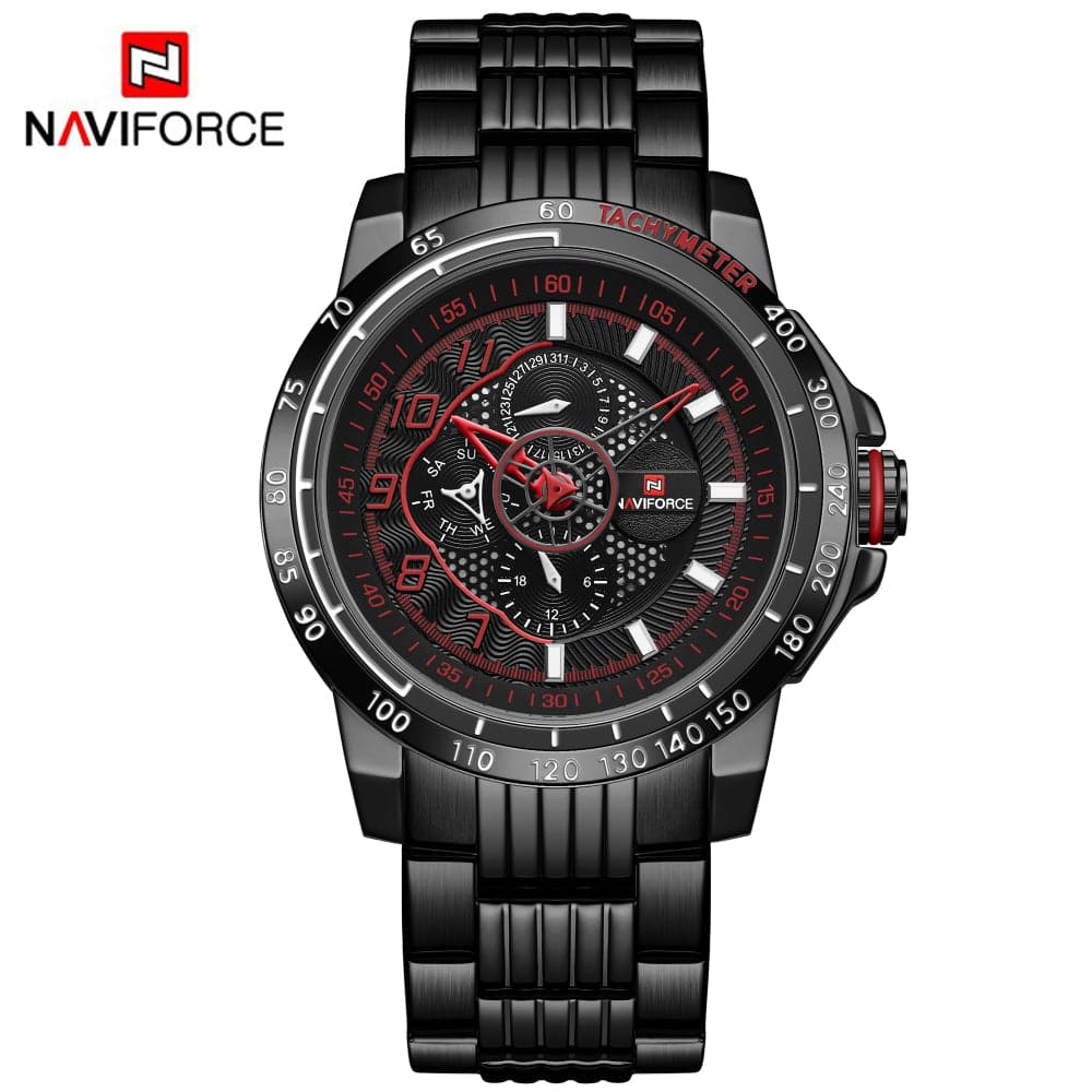 NAVIFORCE NF9180 B/R/B MEN'S WATCH - H2 Hub Watches
