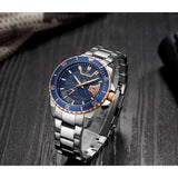 NAVIFORCE NF9191 S/RG/BE BLUE DIAL SILVER STAINLESS STEEL MEN'S WATCH
