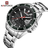 NAVIFORCE NF9191 S/S/B QUARTZ BLACK DIAL SILVER STAINLESS STEEL MEN'S WATCH