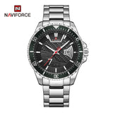 NAVIFORCE NF9191 S/S/B QUARTZ BLACK DIAL SILVER STAINLESS STEEL MEN'S WATCH