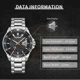 NAVIFORCE NF9191 S/S/B QUARTZ BLACK DIAL SILVER STAINLESS STEEL MEN'S WATCH