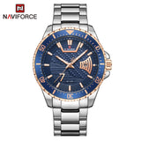 NAVIFORCE NF9191 S/RG/BE BLUE DIAL SILVER STAINLESS STEEL MEN'S WATCH