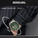 NAVIFORCE NF9191 S/RG/GN QUARTZ GREEN DIAL SILVER STAINLESS STEEL MEN'S WATCH