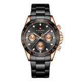 NAVIFORCE NF9193 RG/B/B BLACK STAINLESS STEEL MEN'S WATCH