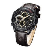 NAVIFORCE NF9197L B/Y/D.BN BROWN LEATHER MEN WATCH
