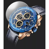 NAVIFORCE NF9197L RG/BE/BE BLUE LEATHER MEN WATCH