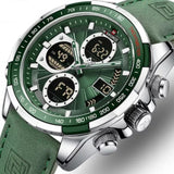 NAVIFORCE NF9197L S/GN/GN GREEN LEATHER MEN WATCH