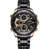NAVIFORCE NF9197S RG/B/B BLACK STAINLESS STEEL MEN WATCH