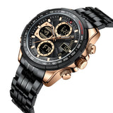 NAVIFORCE NF9197S RG/B/B BLACK STAINLESS STEEL MEN WATCH