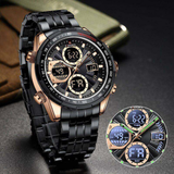 NAVIFORCE NF9197S RG/B/B BLACK STAINLESS STEEL MEN WATCH
