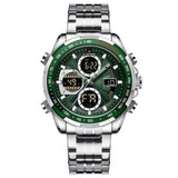 NAVIFORCE NF9197S S/S/GN SILVER STAINLESS STEEL MEN'S WATCH