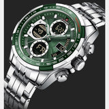 NAVIFORCE NF9197S S/S/GN SILVER STAINLESS STEEL MEN'S WATCH