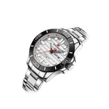Naviforce White Dial Silver Stainless Steel Strap Men Watch NF9198 S/W