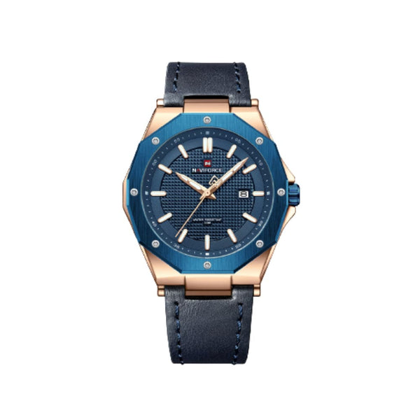 Naviforce Blue Dial And Leather Strap Men Watch NF9200L RG/BE/BE