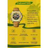 Naviforce Digital Brown Leather Strap Men Watch NF9208 G/G/L.BN