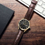 CITIZEN NH8363-14HB AUTOMATIC ROSE GOLD STAINLESS STEEL BROWN LEATHER STRAP MEN'S WATCH - H2 Hub Watches
