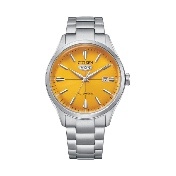 Citizen Automatic Yellow Dial Silver Stainless Steel Men Watch NH8391-51Z