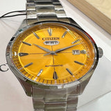 Citizen Automatic Yellow Dial Silver Stainless Steel Men Watch NH8391-51Z