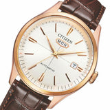CITIZEN NH8393-05A AUTOMATIC BROWN LEATHER MEN'S WATCH