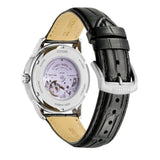 Citizen Automatic White Dial And Black Leather Strap Men Watch NH8400-10A