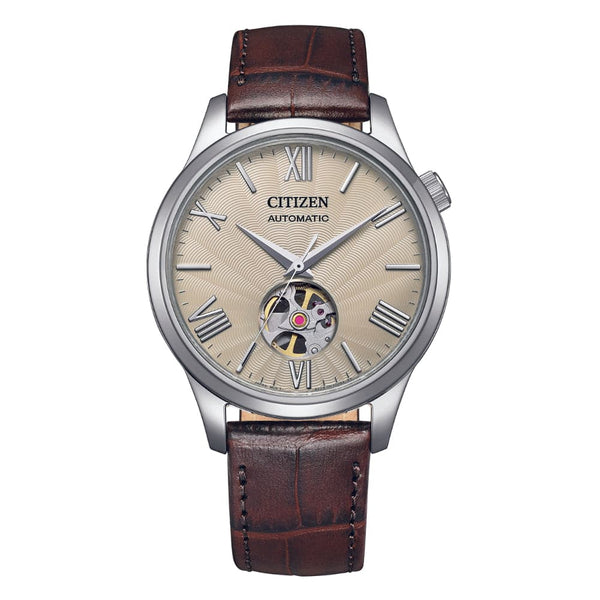 Citizen Mechanical Automatic Brown Leather Strap Men Watch NH9130-17A