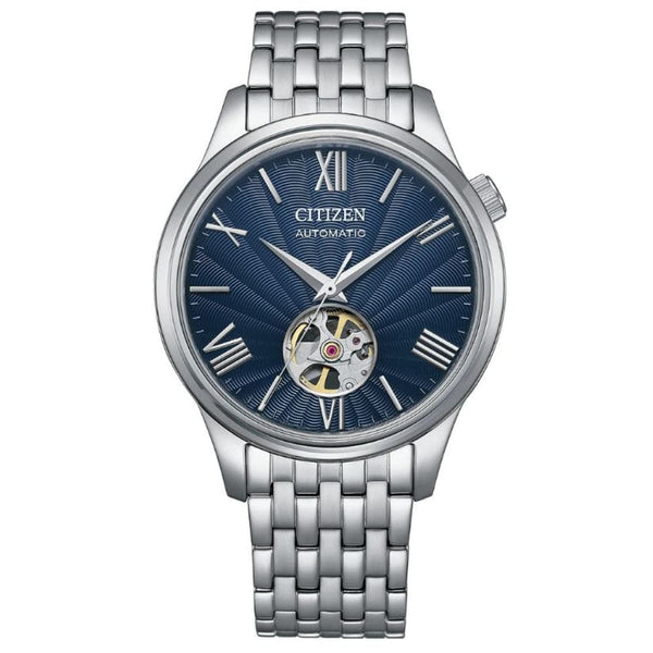 Citizen Automatic Blue Dial Silver Stainless Steel  Strap Men Watch NH9130-84L