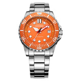 CITIZEN MECHANICAL NJ0128-80X ORANGE DIAL SATAINLESS STEEL MEN WATCH