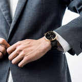 CITIZEN NJ0133-12E MECHANICAL BLACK LEATHER MEN'S WATCH