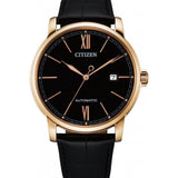 CITIZEN NJ0133-12E MECHANICAL BLACK LEATHER MEN'S WATCH