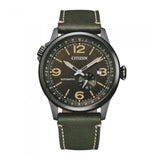 CITIZEN NJ0147-18X MECHANICAL GREEN LEATHER MEN'S WATCH