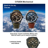 CITIZEN NJ0147-18X MECHANICAL GREEN LEATHER MEN'S WATCH